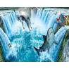  Над водопадом Раскраска картина по номерам 3D на холсте 3D014