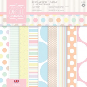Spots & Stripes Pastels Набор бумаги для скрапбукинга, кардмейкинга Docrafts