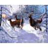  Олень в зимнем лесу Раскраска картина по номерам на холсте ZX 21347