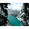  Озеро в горах Канады Раскраска картина по номерам на холсте ZX 21308
