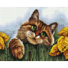  Кот на заборе Алмазная мозаика на подрамнике Painting Diamond QA200778