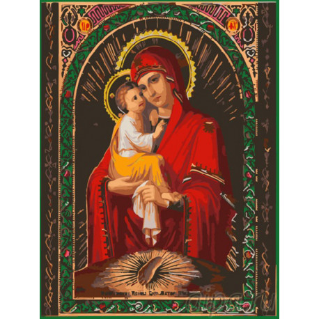  Почаевская икона Божией Матери Раскраска картина по номерам на холсте EX5824