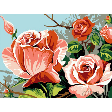  Розовый куст Раскраска картина по номерам на холсте EX5541