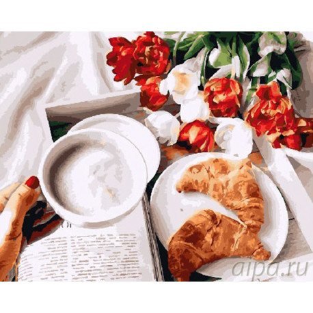  Завтрак с любовью Раскраска картина по номерам на холсте GX26695