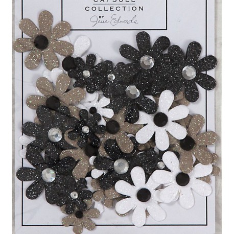 Цветы с блестками Bexley Black Украшение для скрапбукинга, кардмейкинга Docrafts
