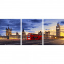 Лондонский автобус Триптих Раскраска картина по номерам на холсте