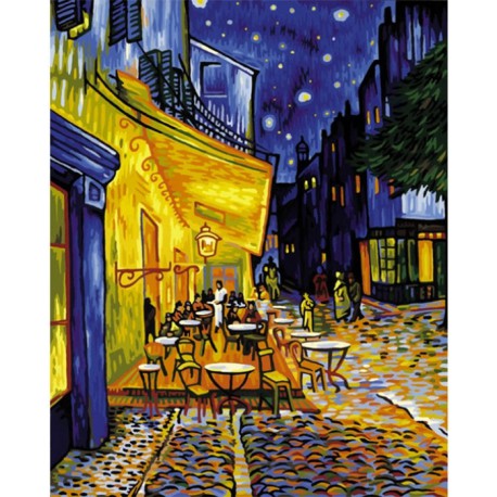 Ночное кафе ( репродукция Ван Гог) Раскраска по номерам акриловыми красками Schipper (Германия)