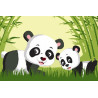  Панда в бамбуковом лесу Раскраска картина по номерам на холсте CX4026