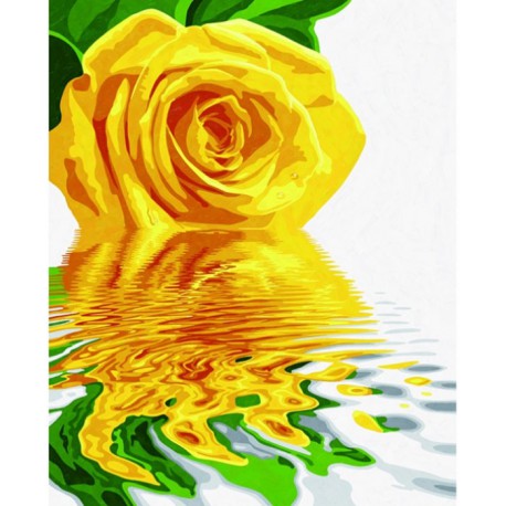 Желтая роза Раскраска по номерам акриловыми красками Schipper (Германия)