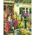 Цветник у дома Раскраска по номерам акриловыми красками Schipper (Германия)