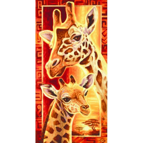 Жирафы Раскраска по номерам акриловыми красками Schipper (Германия)