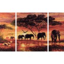 Африканские слоны Триптих Раскраска по номерам ( Картина ) Schipper (Германия)
