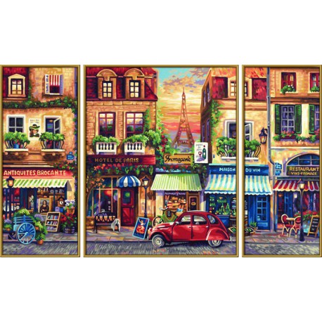 Париж Триптих Раскраска по номерам акриловыми красками Schipper (Германия)