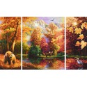 Осень Триптих Раскраска по номерам акриловыми красками Schipper (Германия)