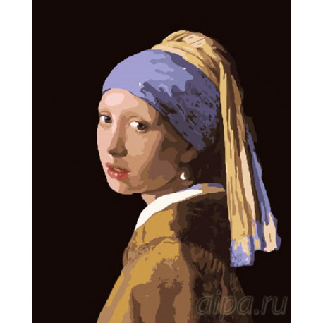  Девушка с жемчужной сережкой Раскраска картина по номерам на холсте G223