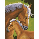 Лошадь и жеребенок Раскраска картина по номерам на холсте