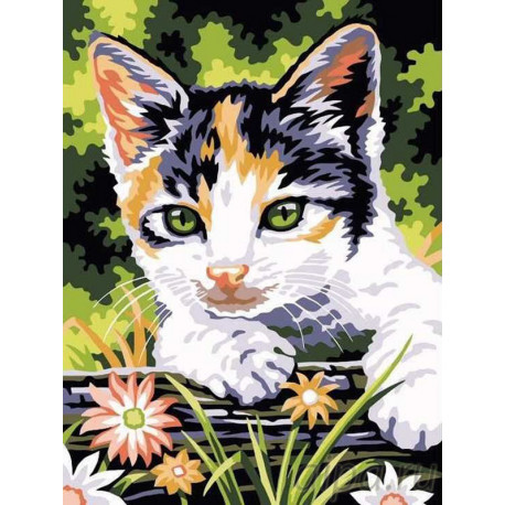  Котенок на прогулке Раскраска картина по номерам на холсте EX5064