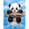  Маленькая панда на качелях Раскраска картина по номерам на холсте EX5240