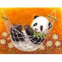 Панда на отдыхе Раскраска картина по номерам на холсте