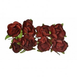 Розы темно-коричневые 8шт Цветы бумажные Украшение для скрапбукинга, кардмейкинга Scrapberry's