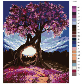 Количество цветов и сложность Дерево влюбленных Раскраска по номерам на холсте Живопись по номерам KTMK-27223