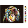 Раскладка Портрет радужной шимпанзе Раскраска по номерам на холсте Живопись по номерам KTMK-59990