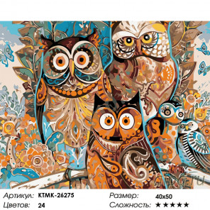Раскладка Совиное царство Раскраска по номерам на холсте Живопись по номерам KTMK-26275