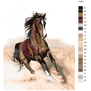 Количество цветов и сложность Пыль из-под копыт Раскраска по номерам на холсте Живопись по номерам KTMK-72563