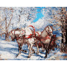  Тройка белых лошадей Раскраска картина по номерам на холсте GX26438