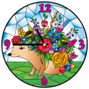 Цветочный еж Набор для создания витражных часов Color Kit