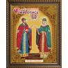 В рамке Икона Петр и Феврония Алмазная вышивка мозаика АЖ-5022