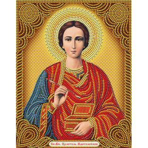  Икона Пантелеймон Целитель Алмазная вышивка мозаика АЖ-5032