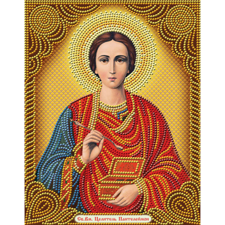  Икона Пантелеймон Целитель Алмазная вышивка мозаика АЖ-5032