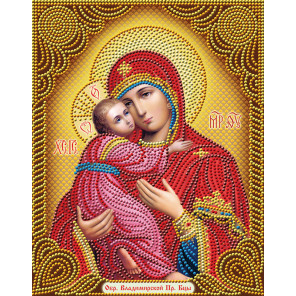 В рамке Икона Владимирская Богородица Алмазная вышивка мозаика АЖ-5034