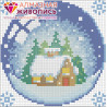  Новогодний шарик с домиком Алмазная вышивка мозаика АЖ-1254
