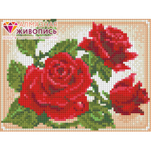 В рамке Молодая роза Алмазная вышивка мозаика АЖ-1446